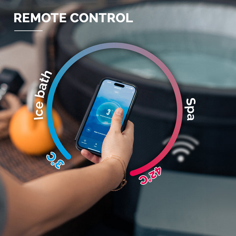 control sur mobile du NetSpa Ice Bath
