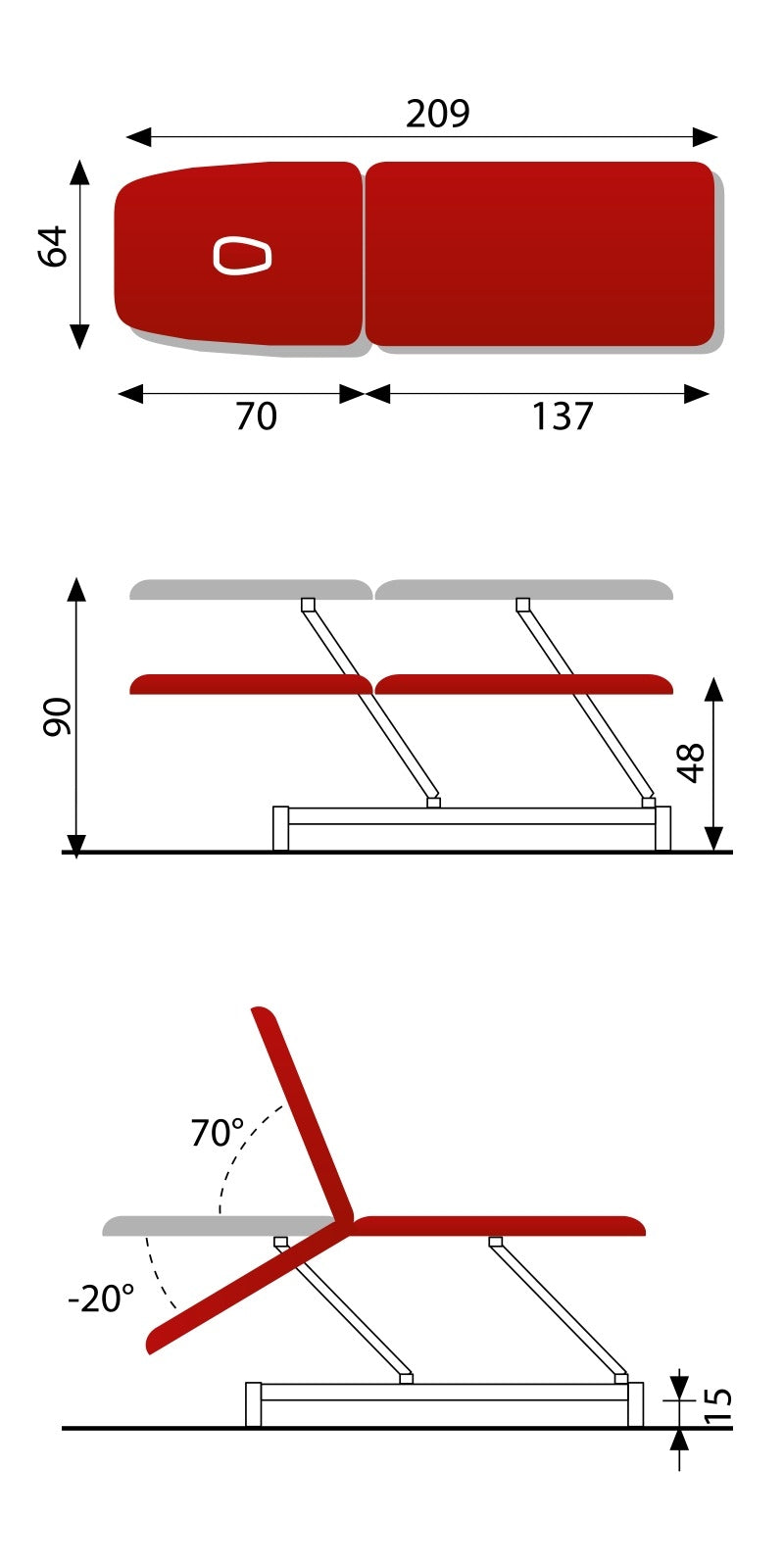 Table de massage électrique FERROX® Picasso Comfort - 2 plans