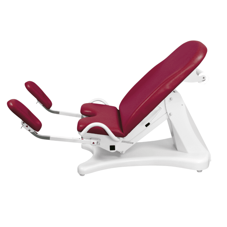 Divan gynécologique électrique ELANSArouge avec repose pied