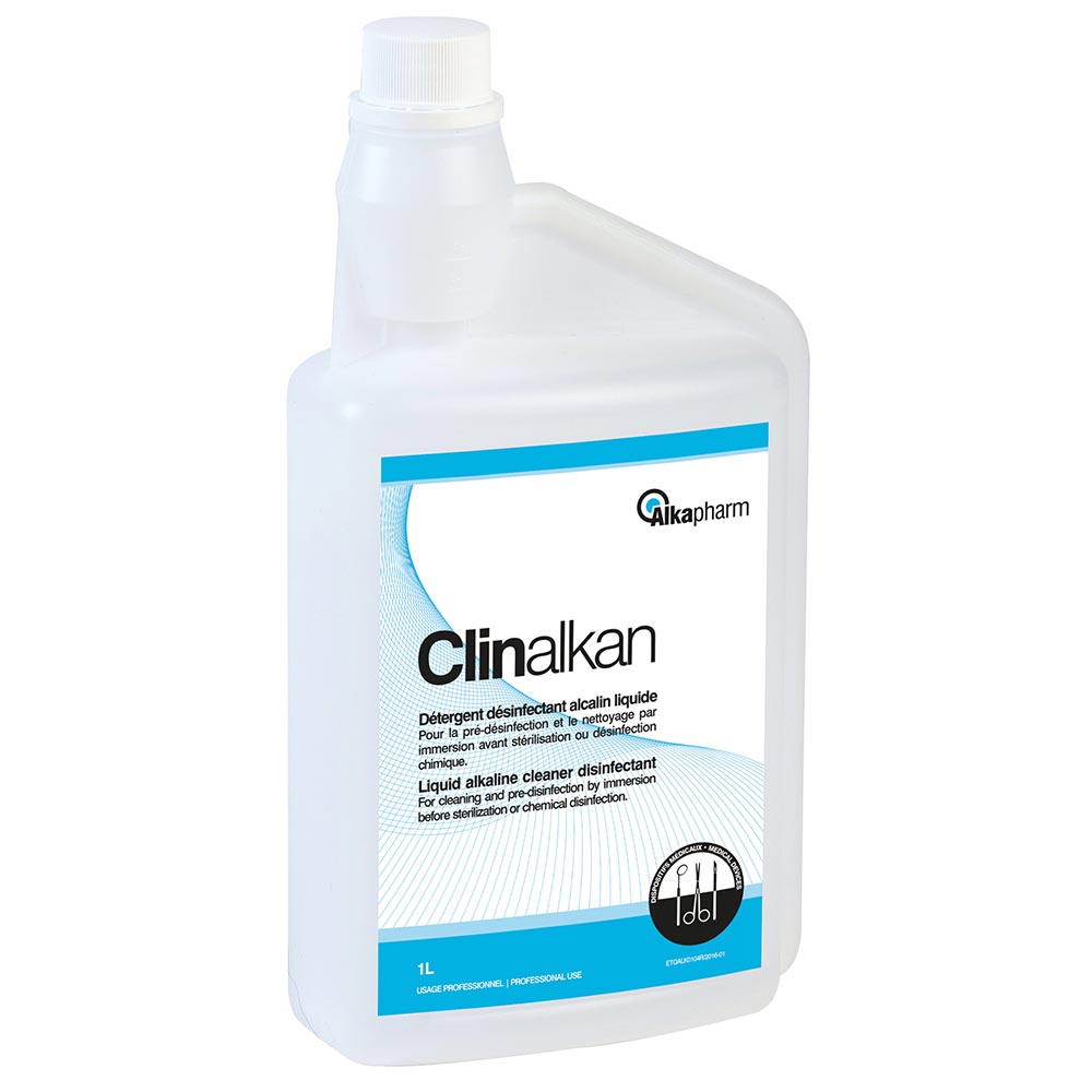 Détergent désinfectant alcalin CLINALKAN - Bidon d'1L