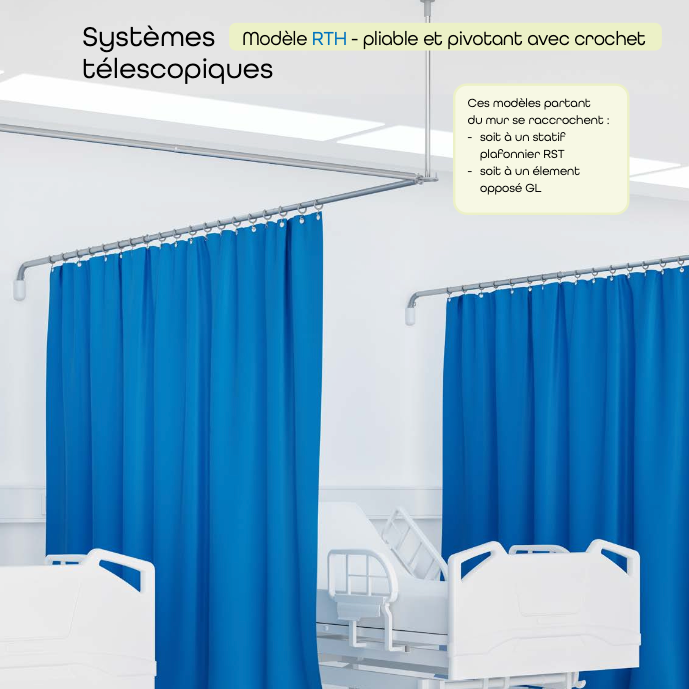 Paravent ROPIMEX modèle RTH - Pliable et pivotant avec crochet