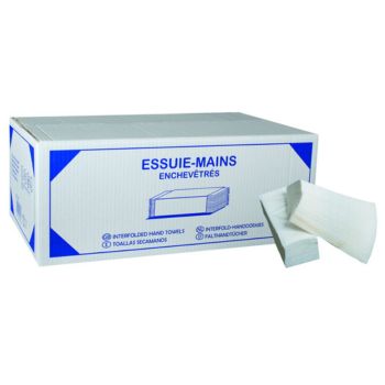 Essuie-mains lisse enchevêtrés - Pliage en W - 22X34 cm