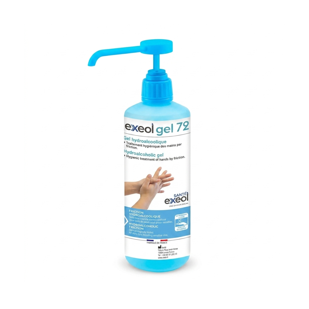 Gel hydroalcoolique EXEOL GEL 72 - Flacon-pompe 500 mL
