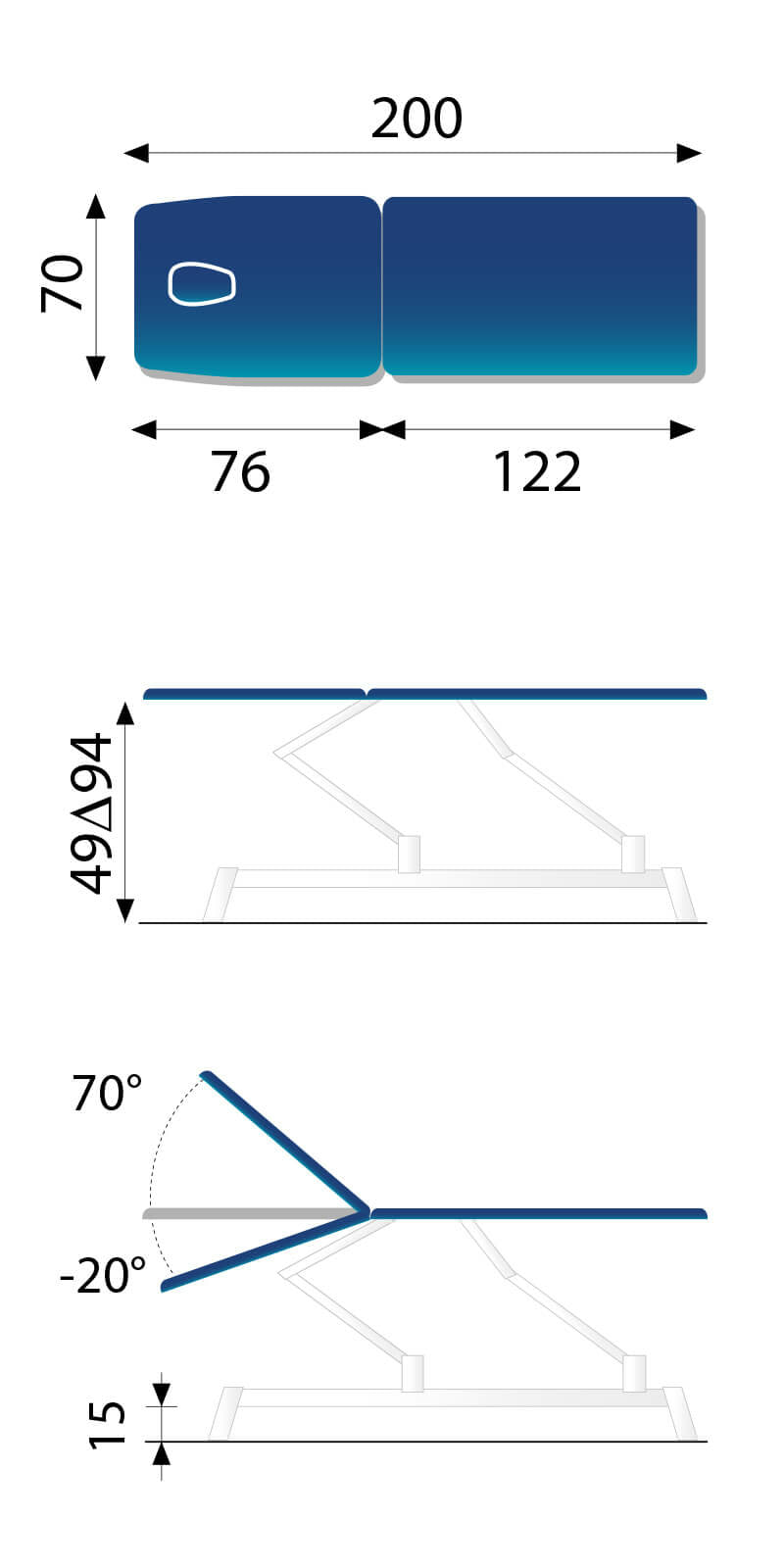 Table de massage électrique FERROX® Chagall NEO - 2 plans