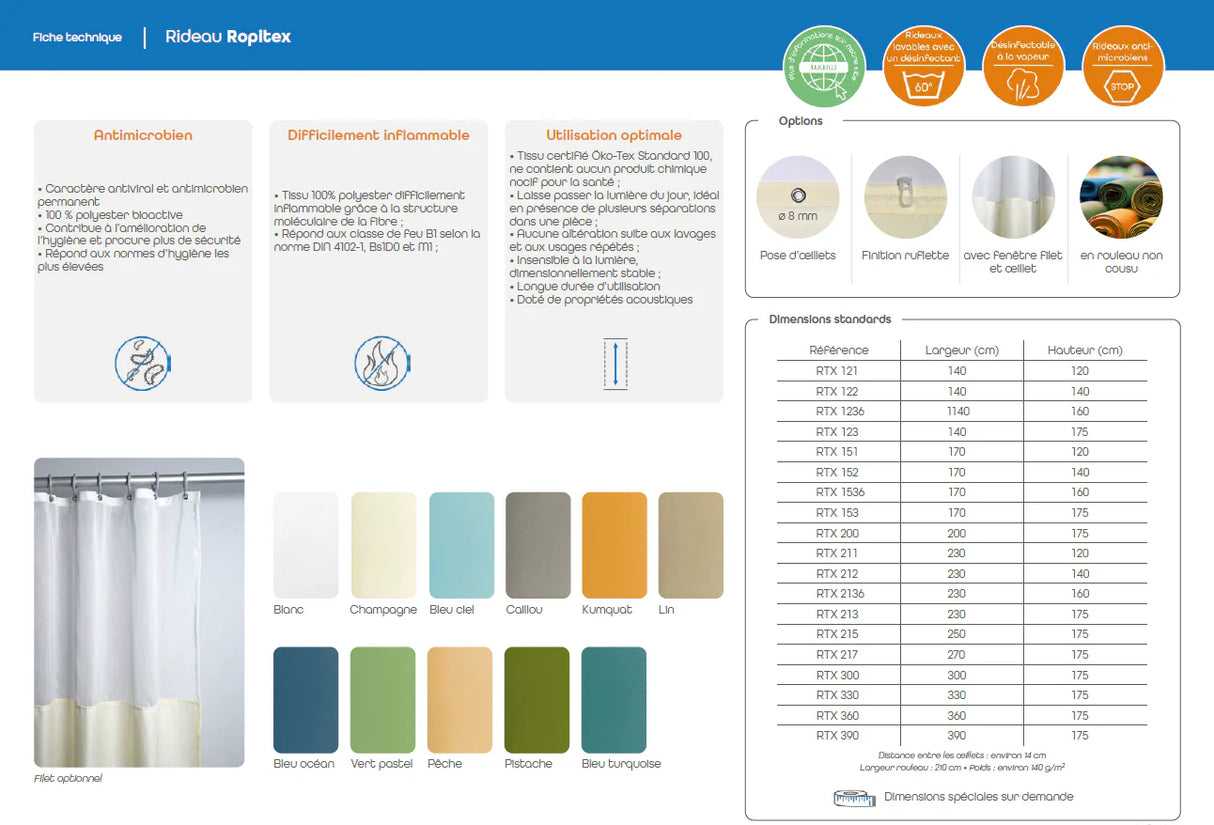 Rideau médical ROPITEX Bioactive
