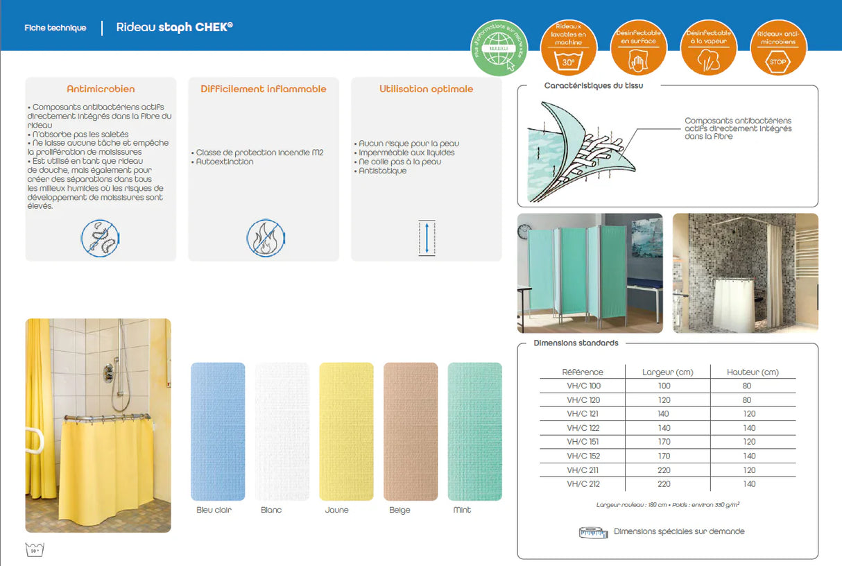 Rideau médical imperméable ROPIMEX staph CHEK®