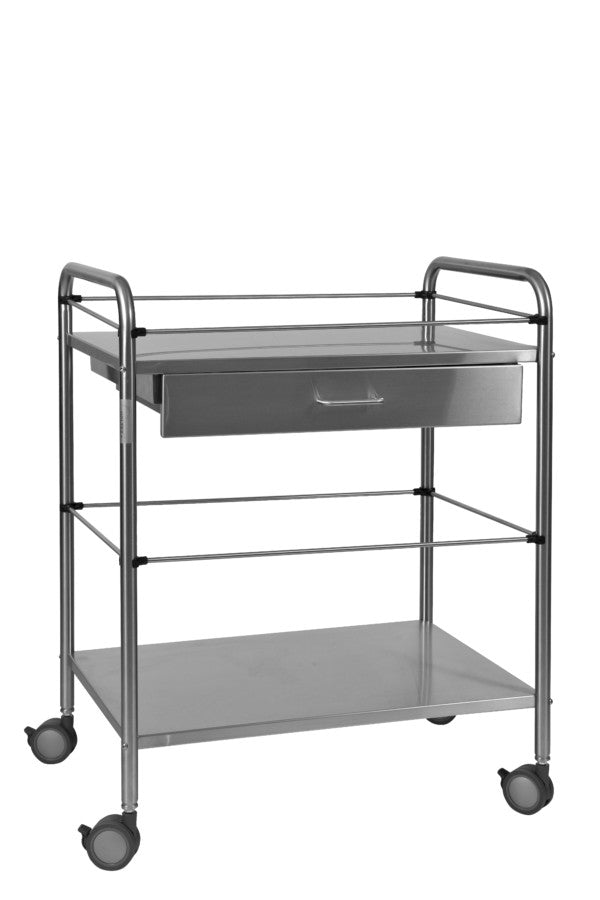 Guéridon inox avec tiroir