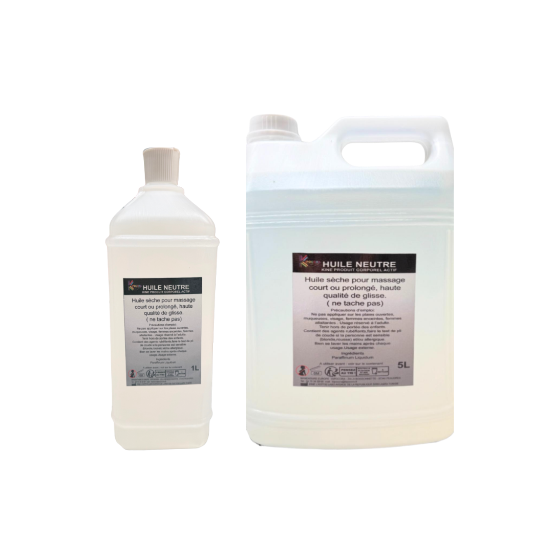 Huile Neutre – Huile de massage professionnelle longue glisse sans parfum –280ml, 1L ou 5L