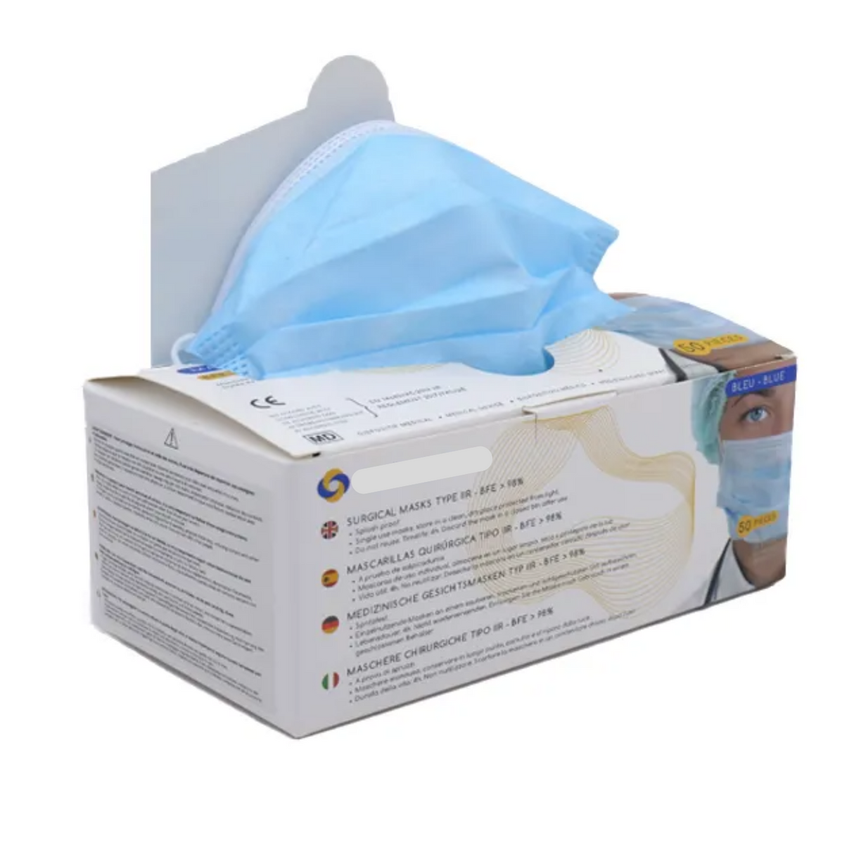 Boîte de 50 masques chirurgicaux Adulte IIR