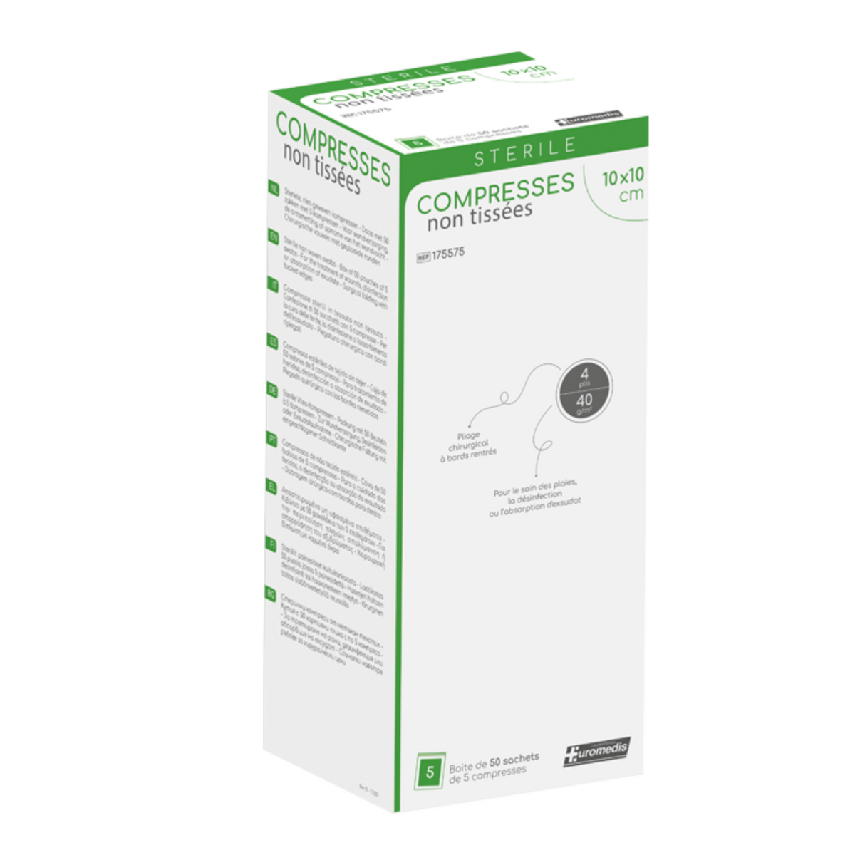 Compresses non tissées - Stériles - 40g