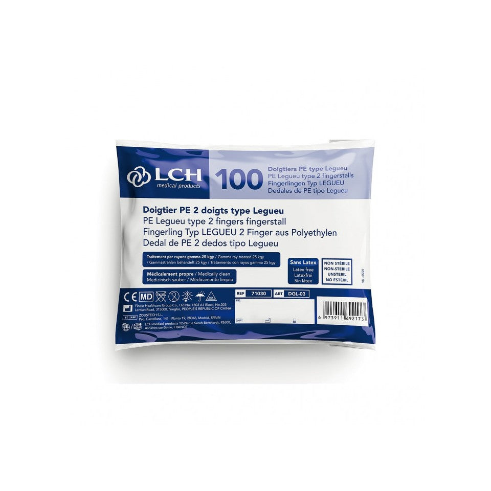 Sachet de 100 Doigtiers type Legueu - Emballés individuellement