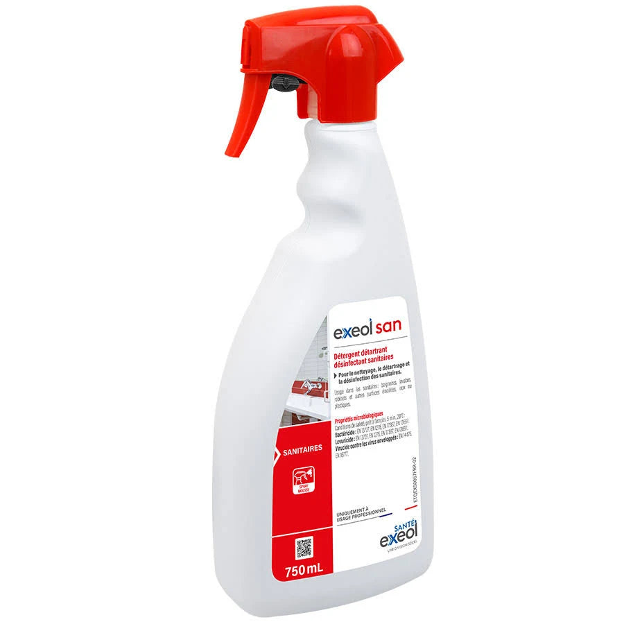 Spray Détergent détartrant désinfectant sanitaires EXEOL SAN