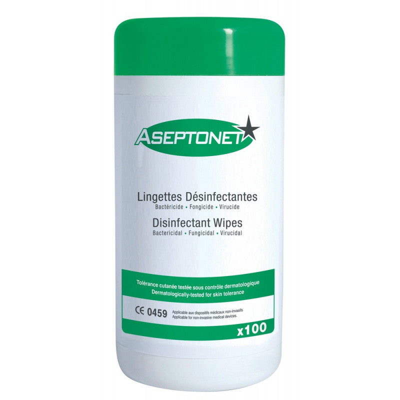 Lingettes désinfectantes ASEPTONET - Boite de 100