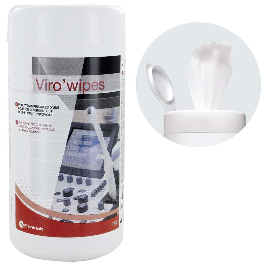 Lingettes nettoyantes désinfectantes VIRO WIPES pour Sondes - Boite de 150