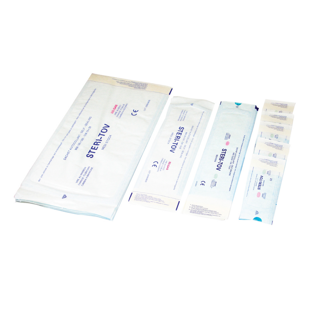 Sachet de stérilisation à fermeture autocollante - Plusieurs tailles