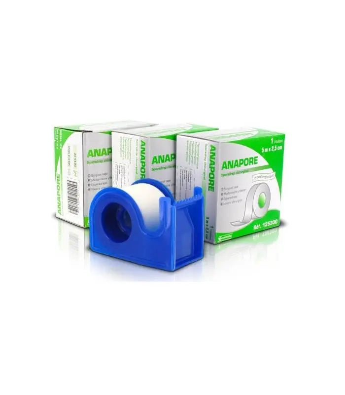 rouleau de sparadrap microporeux anapore avec dévidoir