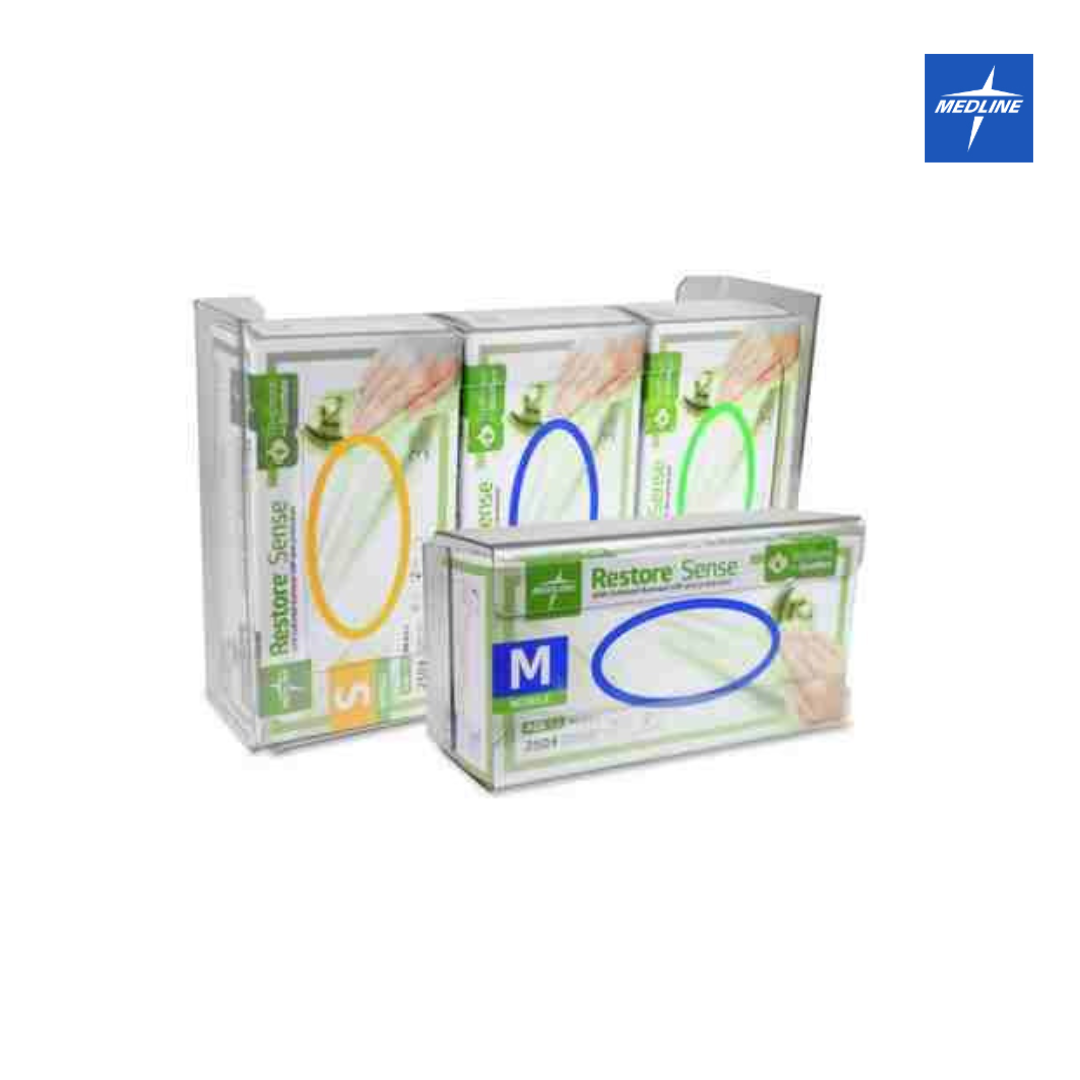 Support mural boites de gants triple Plexiglas