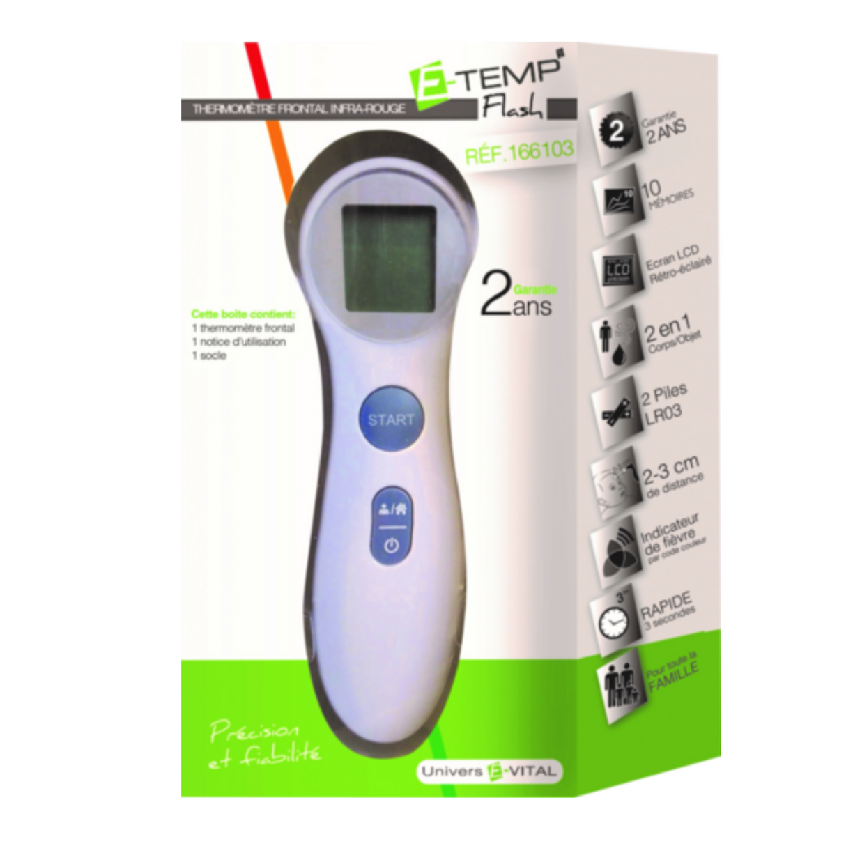 Thermomètre E-TEMP FLASH Sans contact