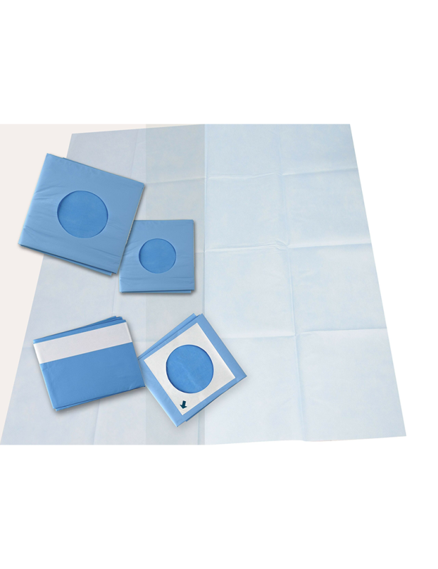 Champ chirurgie standard troué (Ø10cm au centre) avec adhésif 13x15 - 50 x 75 cm - MEDISTOCK