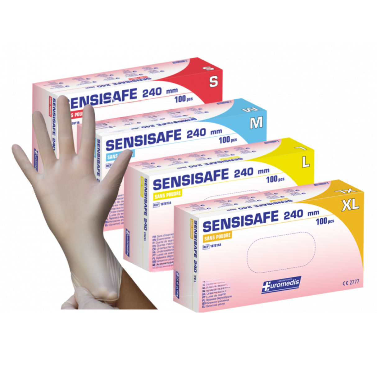 Gants d'examen Sensisafe Sans latex - Non poudrés