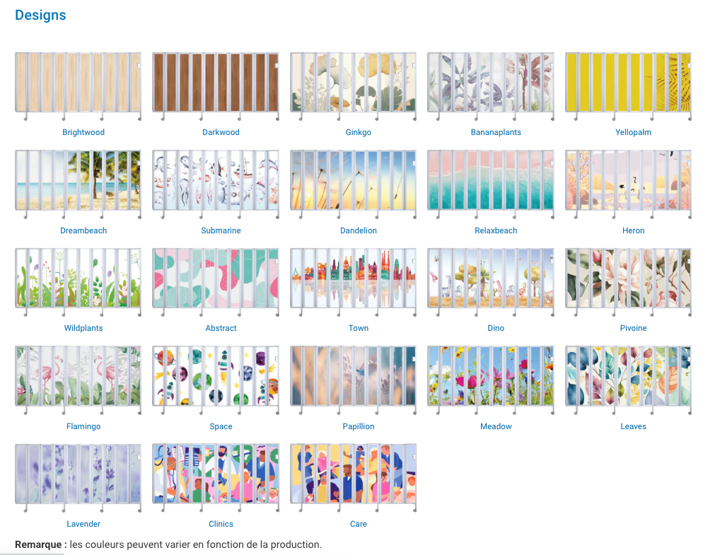 Paravent rigide ROPIMEX montage mural - modèle RFW