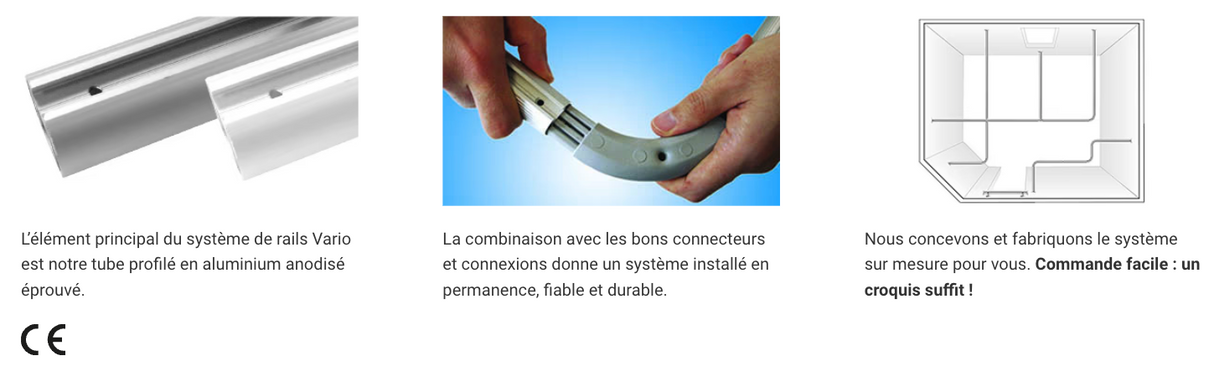 Paravent ROPIMEX système de rail Vario - Modèle RVS