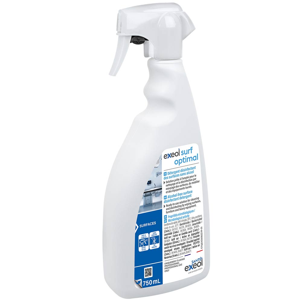 Détergent désinfectant des surfaces Sans alcool EXEOL SURF OPTIMAL - Spray 750ml