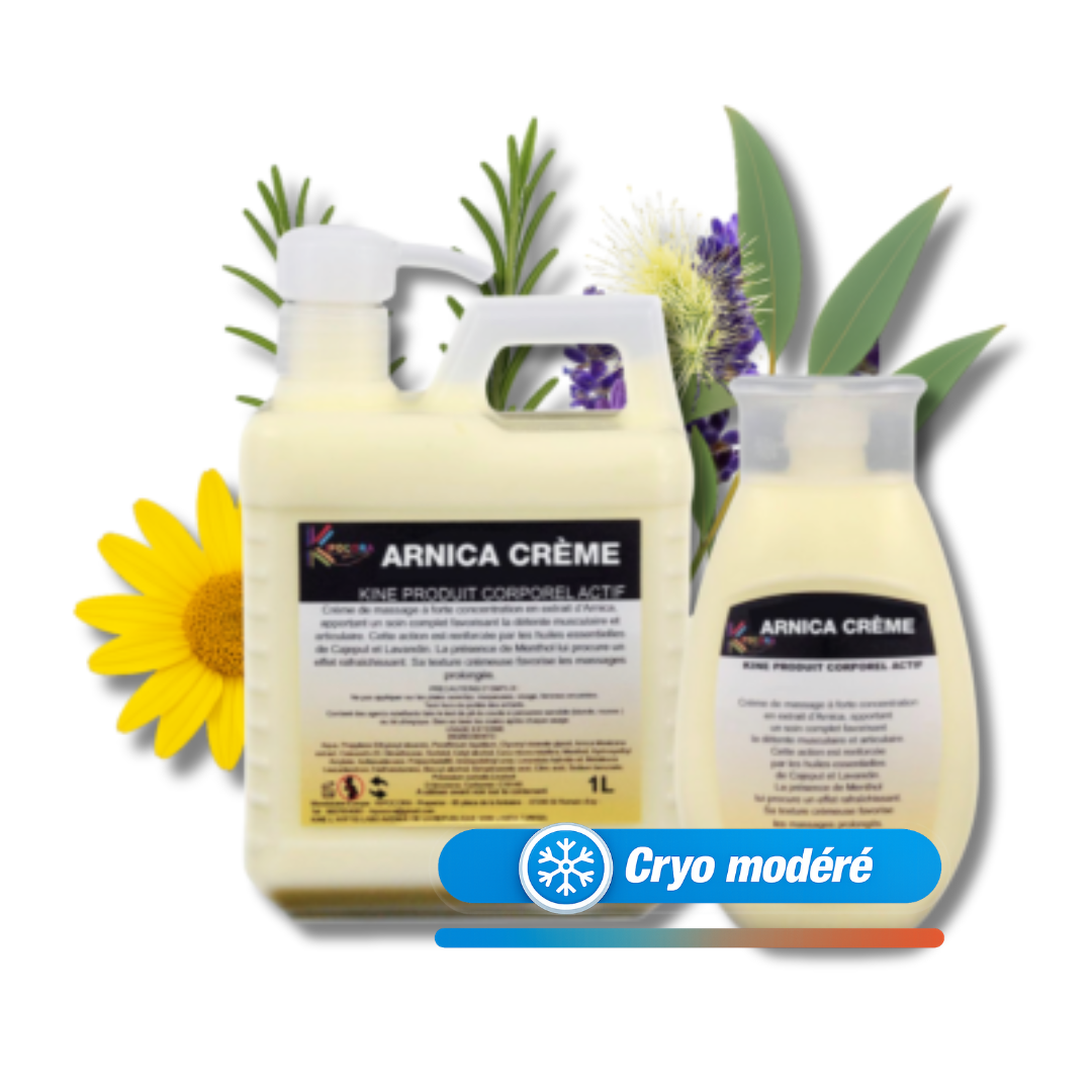 Arnica Crème – Crème de massage effet froid – Arnica & menthol – 280ml ou 1L