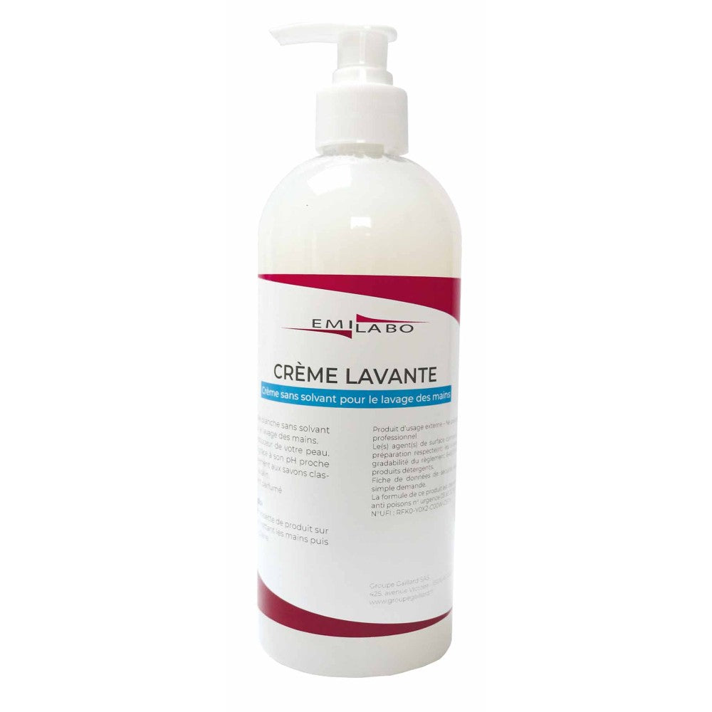 Crème lavante - Flacon-pompe 500mL ou Bidon 5L