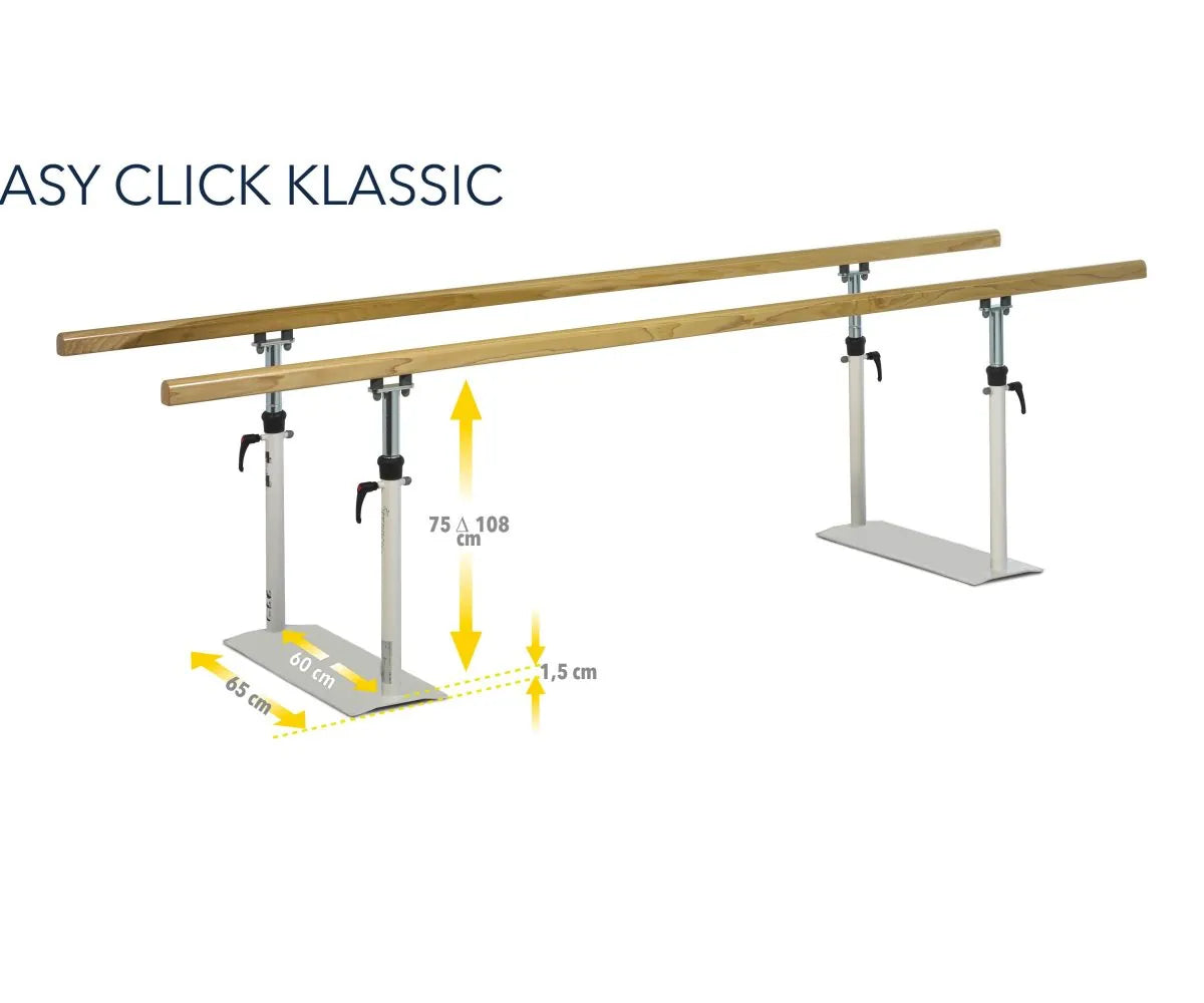 Barres parallèles "easy click" main courante en bois