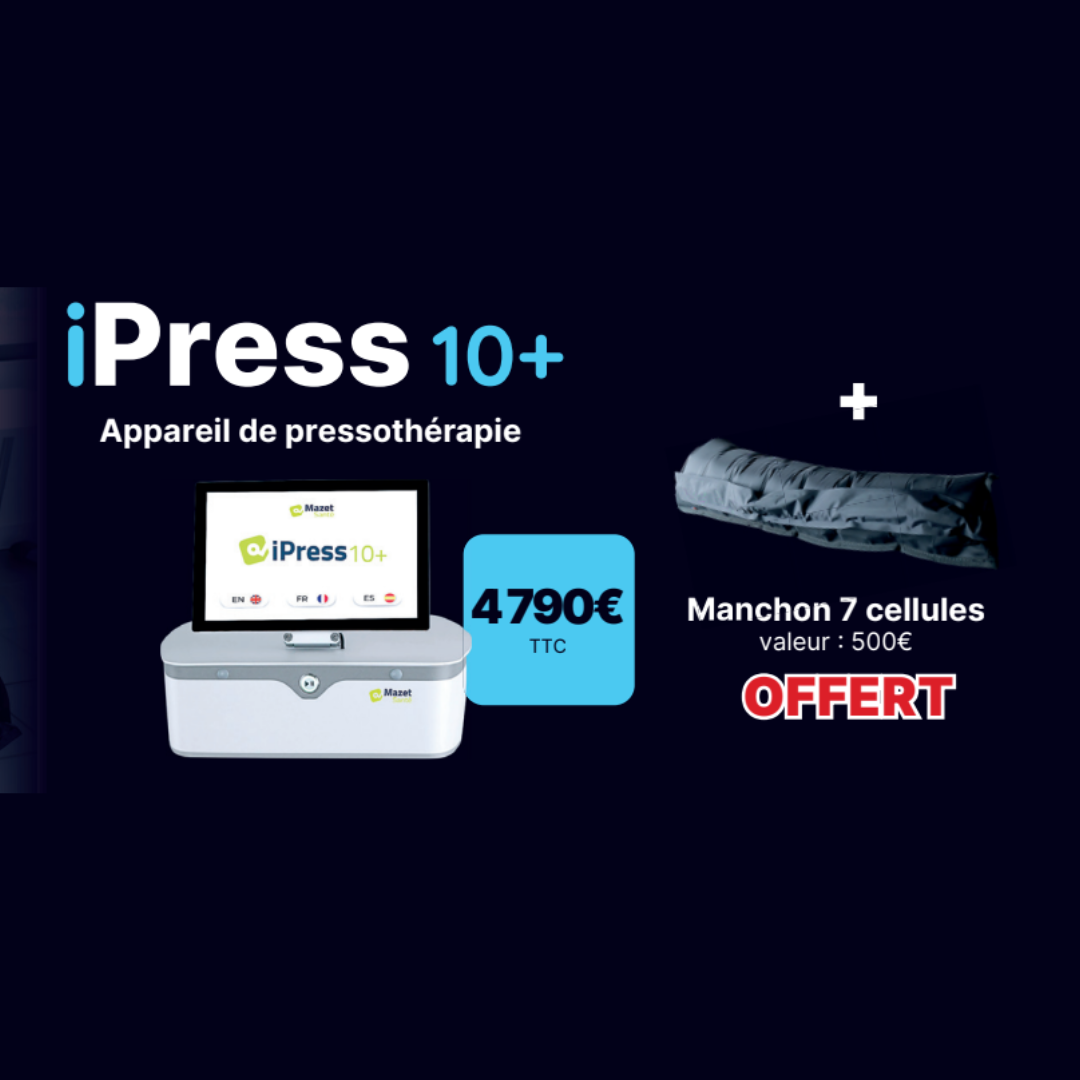 iPress 10+ : Pressothérapie avec bottes 10 cellules et écran intégré - Mazet Santé