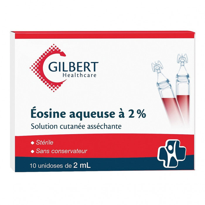 Éosine aqueuse 2% - Boîte de 10 unidoses de 2ml - GILBERT HEALTHCARE