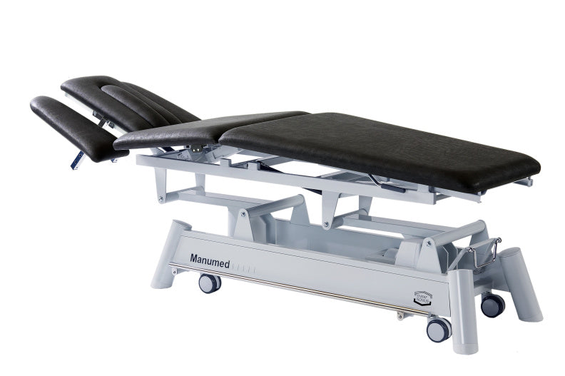 Table hydraulique MANUMED Optimal 5 plans avec appui-bras réglable - Avec ou sans cyphose