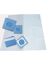 Champ chirurgie standard troué (Ø10cm au centre) avec adhésif 13x15 - 50 x 75 cm - MEDISTOCK